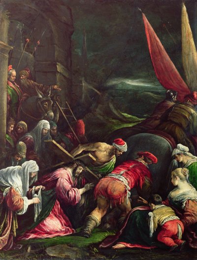 Het Kruis Dragen, 1592 door Gerolamo Bassano